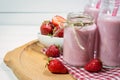 Healthy breakfast with fresh strawberries Royalty Free Stock Photo