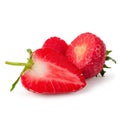 Fresh strawberries isolated over a white background Royalty Free Stock Photo