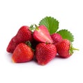 Fresh strawberries isolated over a white background Royalty Free Stock Photo