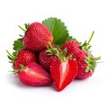 Fresh strawberries isolated over a white background Royalty Free Stock Photo