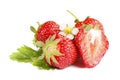 Fresh strawberries isolated on white background Royalty Free Stock Photo