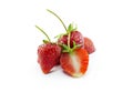 Fresh strawberries isolated on a white background Royalty Free Stock Photo
