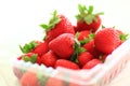 Fresh strawberries in a plastic container