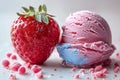 Fresh strawberries and velvety ice cream create the perfect dessert symphony, cafe menu