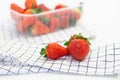 Fresh strawberries on white background