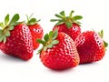 Fresh Strawberries on White Background.