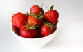 Fresh strawberries on white background