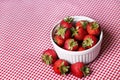 Fresh Strawberries In White Bowl From Above Royalty Free Stock Photo