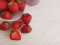 Fresh strawberries natural  organic on wooden background organic natural Royalty Free Stock Photo