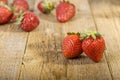 Fresh strawberries on wooden table Royalty Free Stock Photo