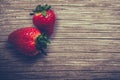 Fresh Strawberries On A Wooden Table Royalty Free Stock Photo