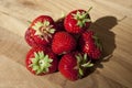 Fresh strawberries on wooden table Royalty Free Stock Photo