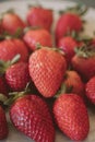 Fresh strawberry background. Close up view of red ripe strawberries. Royalty Free Stock Photo