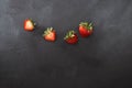 Fresh strawberry on chalkboard background Royalty Free Stock Photo