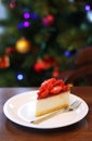 Fresh strawberry cheesecake. Selective Focus on Royalty Free Stock Photo