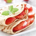 Fresh strawberry crepe