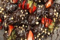 Fresh strawberry dipping chocolate Royalty Free Stock Photo