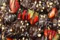 Fresh strawberry dipping chocolate Royalty Free Stock Photo