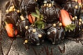 Fresh strawberry dipping chocolate Royalty Free Stock Photo