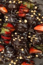 Fresh strawberry dipping chocolate Royalty Free Stock Photo