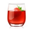Fresh strawberry drink in a glass isolated on white background Royalty Free Stock Photo