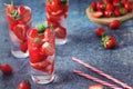 Fresh strawberry drink with ice Royalty Free Stock Photo