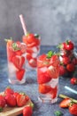 Fresh strawberry drink with ice Royalty Free Stock Photo