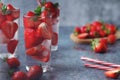 Fresh strawberry drink with ice Royalty Free Stock Photo