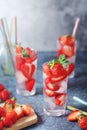 Fresh strawberry drink with ice Royalty Free Stock Photo