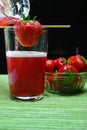 Fresh strawberry drink, radler fruit beer with white foam head Royalty Free Stock Photo