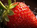 Fresh strawberry with drops of water