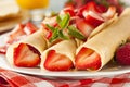 Fresh Strawberry French Crepes