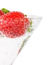 Fresh strawberry in glass with sparkling water Royalty Free Stock Photo