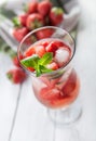 Fresh strawberry homemade cocktail