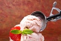 Fresh strawberry ice cream Royalty Free Stock Photo