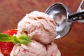 Fresh strawberry ice cream Royalty Free Stock Photo