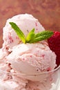 Fresh strawberry ice cream Royalty Free Stock Photo