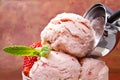 Fresh strawberry ice cream Royalty Free Stock Photo