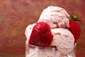 Fresh strawberry ice cream Royalty Free Stock Photo