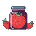 Fresh strawberry jar, a sweet summer snack