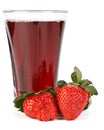 Fresh strawberry and juice glass Royalty Free Stock Photo