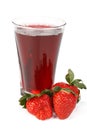 Fresh strawberry and juice glass Royalty Free Stock Photo
