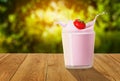 Fresh strawberry and milk Royalty Free Stock Photo