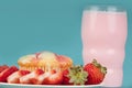 Fresh Strawberry Muffin with Strawberry milk Royalty Free Stock Photo