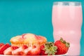 Fresh Strawberry Muffin with Strawberry milk Royalty Free Stock Photo