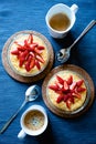 Fresh strawberry porridge on a table