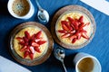 Fresh strawberry porridge on a table