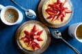 Fresh strawberry porridge on a table