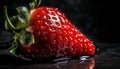 Fresh strawberry, ripe and juicy, a healthy and vibrant snack generated by AI