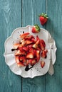 Fresh strawberry salad with red balsamic vinaigrette dressing. Royalty Free Stock Photo